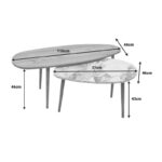 Monty oak-beige melamine marble coffee table 116x46x46cm - Слика 5
