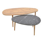 Monty coffee table walnut-black marble melamine 116x46x46cm - Image 2