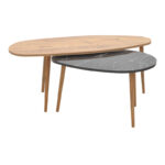 Monty coffee table walnut-black marble melamine 116x46x46cm