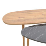 Monty coffee table walnut-black marble melamine 116x46x46cm - Image 3