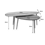 Monty coffee table walnut-black marble melamine 116x46x46cm - Image 6