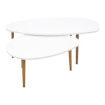 Monty white-natural melamine coffee table 116x46x6cm - Слика 2