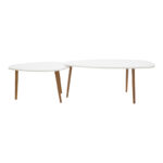 Monty white-natural melamine coffee table 116x46x6cm - Слика 5