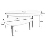 Monty white-natural melamine coffee table 116x46x6cm - Слика 6