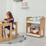 Seagull shelf natural-white mdf 57x34x70cm - Слика 2