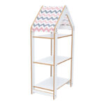 Montessori shelf Zoilen I white-pink mdf 50x30x100cm