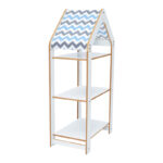 T. Montessori shelf Zoilen I white-blue mdf 50x30x100cm