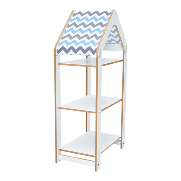 Montessori shelf Zoilen I white-blue mdf 50x30x100cm