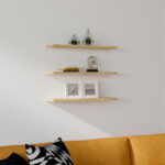 Edna melamine wall shelf in natural shade 60x14.5x1.8cm - Слика 2
