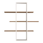 Akira melamine wall shelf in walnut-white shade 96x19.5x101cm - Image 3