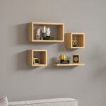 Babine melamine shelf in oak shade 84x15x44cm - Слика 2
