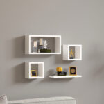 Babine melamine shelf in white shade 84x15x44cm - Слика 2