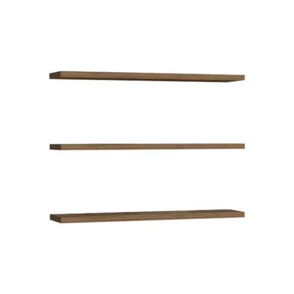Wall shelf Edna melamine in walnut shade 60x14.5x1.8cm