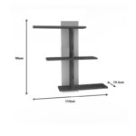 Norman melamine wall shelf in walnut-white shade 110x19.5x90cm - Слика 2