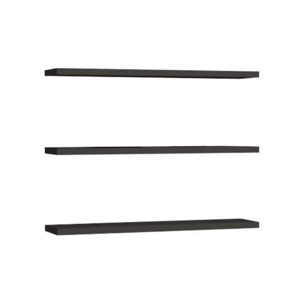 Edna wall shelf set of 3 melamine in anthracite shade 60x14.5x1.8cm