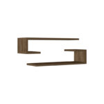Eldo wall shelf set of 2 melamine in walnut shade 60x19.6x15cm