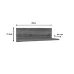 Fane wall shelf melamine in walnut shade 60x21.6x19.6cm - Image 2