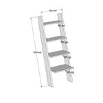 Serjiane white melamine floor shelf 56x30x150cm - Image 2