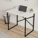Zayn desk black metal and melamine in white shade 90x60x70cm - Слика 2