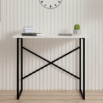 Zayn desk black metal and melamine in white shade 90x60x70cm - Слика 3