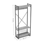 Entrance furniture with hanger Baker black metal and white melamine 90x34x180cm - Слика 4