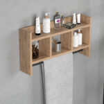Mekka melamine wall shelf in natural shade 60x14x10cm - Слика 2