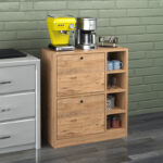 Gist melamine cabinet in natural shade 70x33x80cm - Image 2