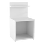 Kassito melamine bedside table in white shade 35x32x63cm