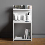 Kassito melamine bedside table in white shade 35x32x63cm - Image 3