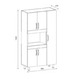 Defne kitchen cabinet in white 89x37.5x160cm - Слика 5