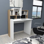 Koogi work desk in oak-white shade 94x60x118cm - Image 3