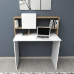 Koogi work desk in oak-white shade 94x60x118cm - Image 4