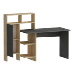 Calisma desk with shelf in oak-anthracite shade 135x60x111cm - Слика 4