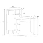 Calisma desk with shelf in oak-anthracite shade 135x60x111cm - Слика 5