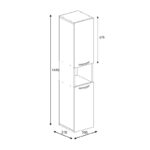 Wanka column wardrobe in white 30x32x144cm - Слика 5