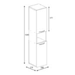Wanka column wardrobe in white 30x32x144cm - Слика 6