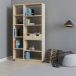 Bookcase with drawers Dakin in oak shade 80x25x190cm - Слика 2