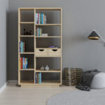 Bookcase with drawers Dakin in oak shade 80x25x190cm - Слика 3