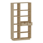 Bookcase with drawers Dakin in oak shade 80x25x190cm - Слика 4