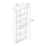 Bookcase with drawers Dakin in oak shade 80x25x190cm - Слика 5