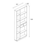 Bookcase with drawers Dakin in oak shade 80x25x190cm - Слика 6