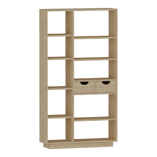 Bookcase with drawers Dakin in oak shade 80x25x190cm