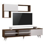 Visao TV set in white-walnut shades 180x32x55cm