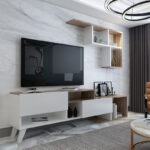 Armari living room set in white-walnut shade 135x32x52cm - Слика 2