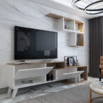 Armari living room set in white-walnut shade 135x32x52cm - Слика 3