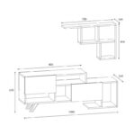 Armari living room set in white-walnut shade 135x32x52cm - Слика 5