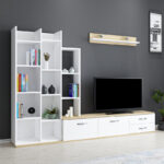Leman living room tv set in white-oak shade 240x35x154cm - Слика 2