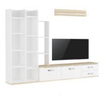 Телевизор за дневна соба Леман во нијанса од бел даб 240x35x154 см