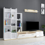 Leman living room tv set in white-oak shade 240x35x154cm - Слика 3