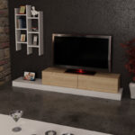 Rumba TV cabinet in white-oak shade 180x30x31cm - Image 2